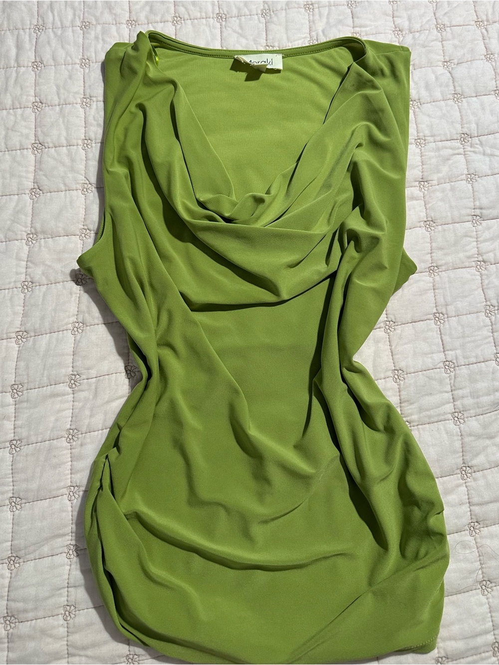 Meraki Olive Green Cowl Neck Top